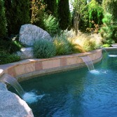 waterfall into pool